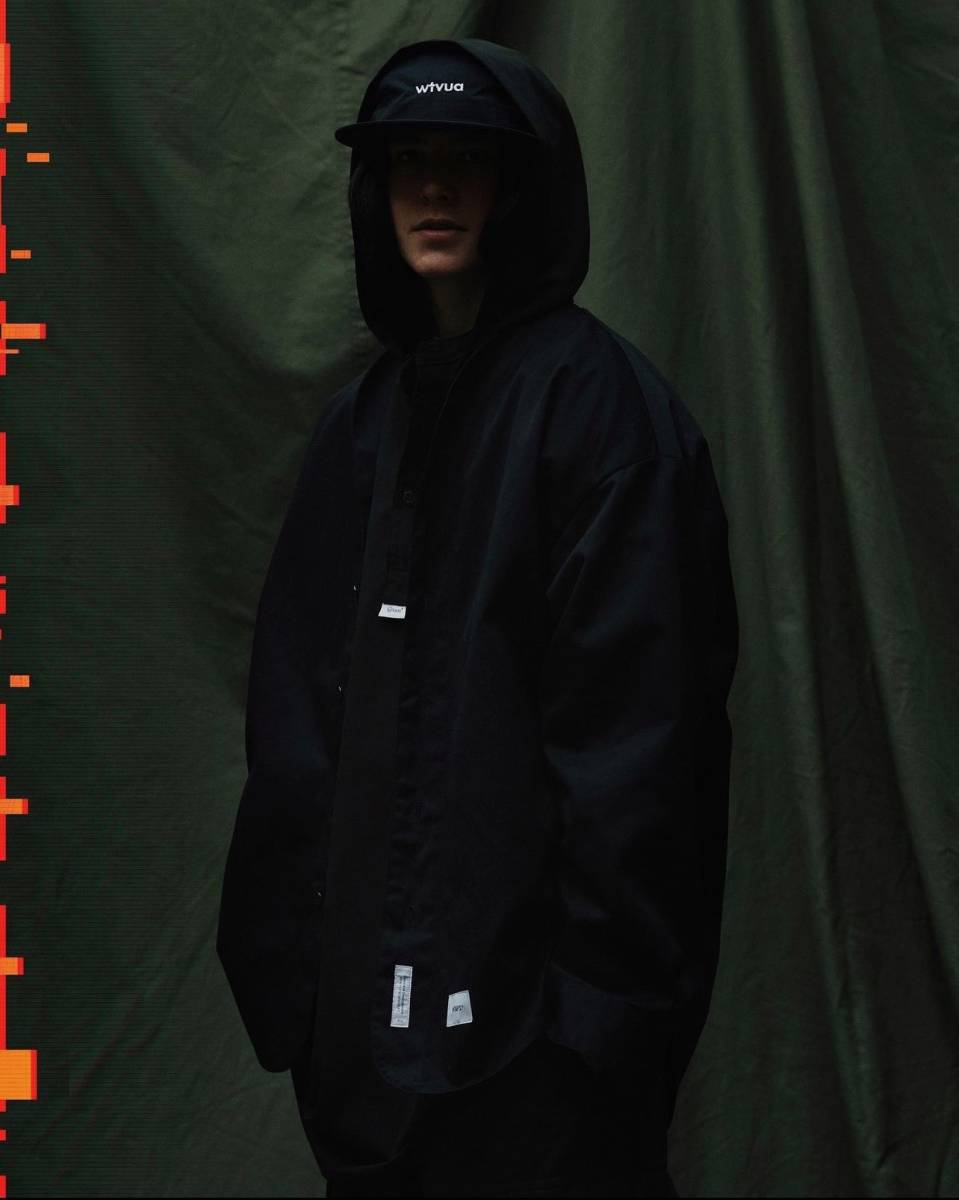 WTAPS ファルコナー フード付き プルオーバー シャツ XL BLACK Supreme Y-3 NEIGHBORHOOD_画像9