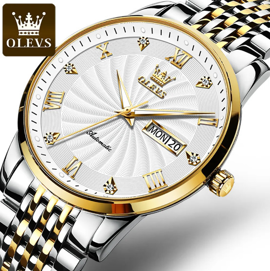 Olevs 男性 メンズ 高級ブランド 時計 腕時計 機械式 ビジネス カジュアル ステンレス鋼 防水_画像6