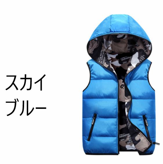  autumn winter men's down vest with a hood . camouflage switch casual heat insulation light weight S-4XL