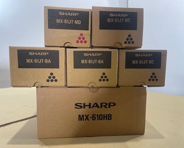 【大阪発】【SHARP】純正未使用トナー ☆MX-61JT☆ (BA×2・BC×2・MD×1) 5本セット・ MX-610HB×1 (5630）_画像1