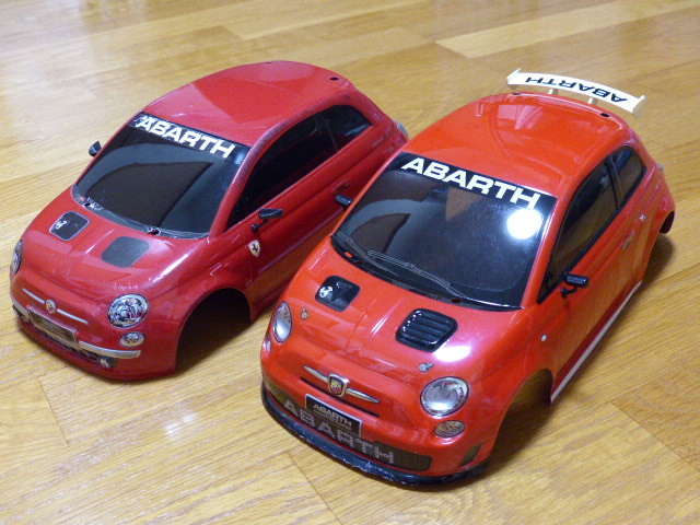 中古　タミヤ　アバルト500アセットコルセ （ TAMIYA FIAT ABARTH 500 ASSETTO CORSE）とジャンク　フィアット500_画像1