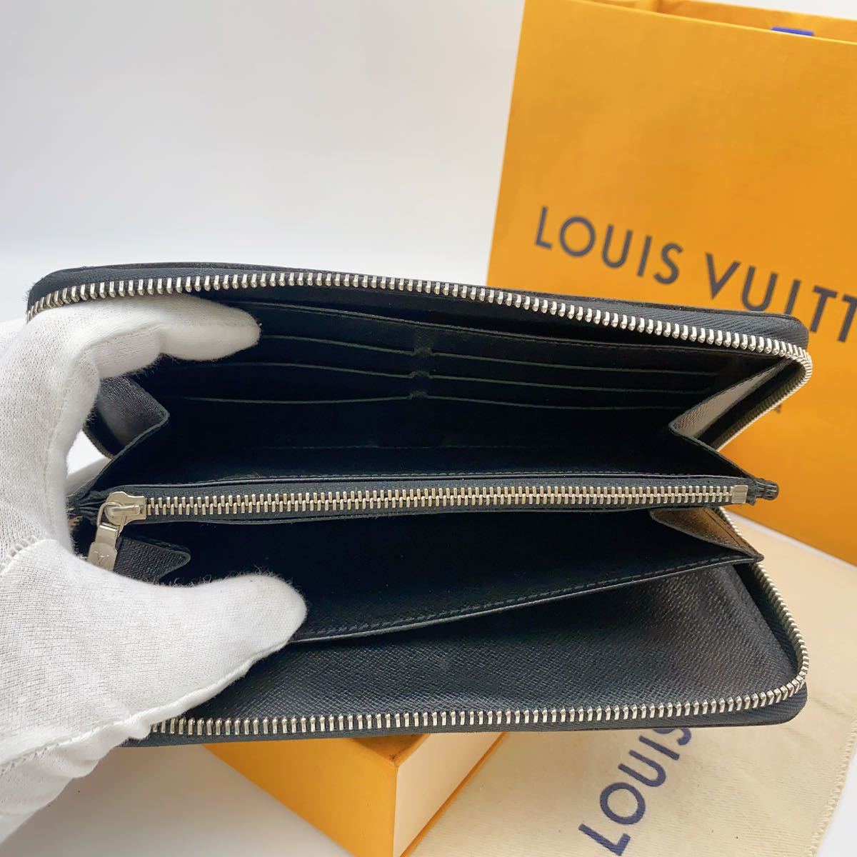 A2271【極美品】LOUIS VUITTON ルイヴィトン ダミエ グラフィット ジッピーオーガナイザー　ラウンドファスナー　長財布　N63077/CA0170_画像4