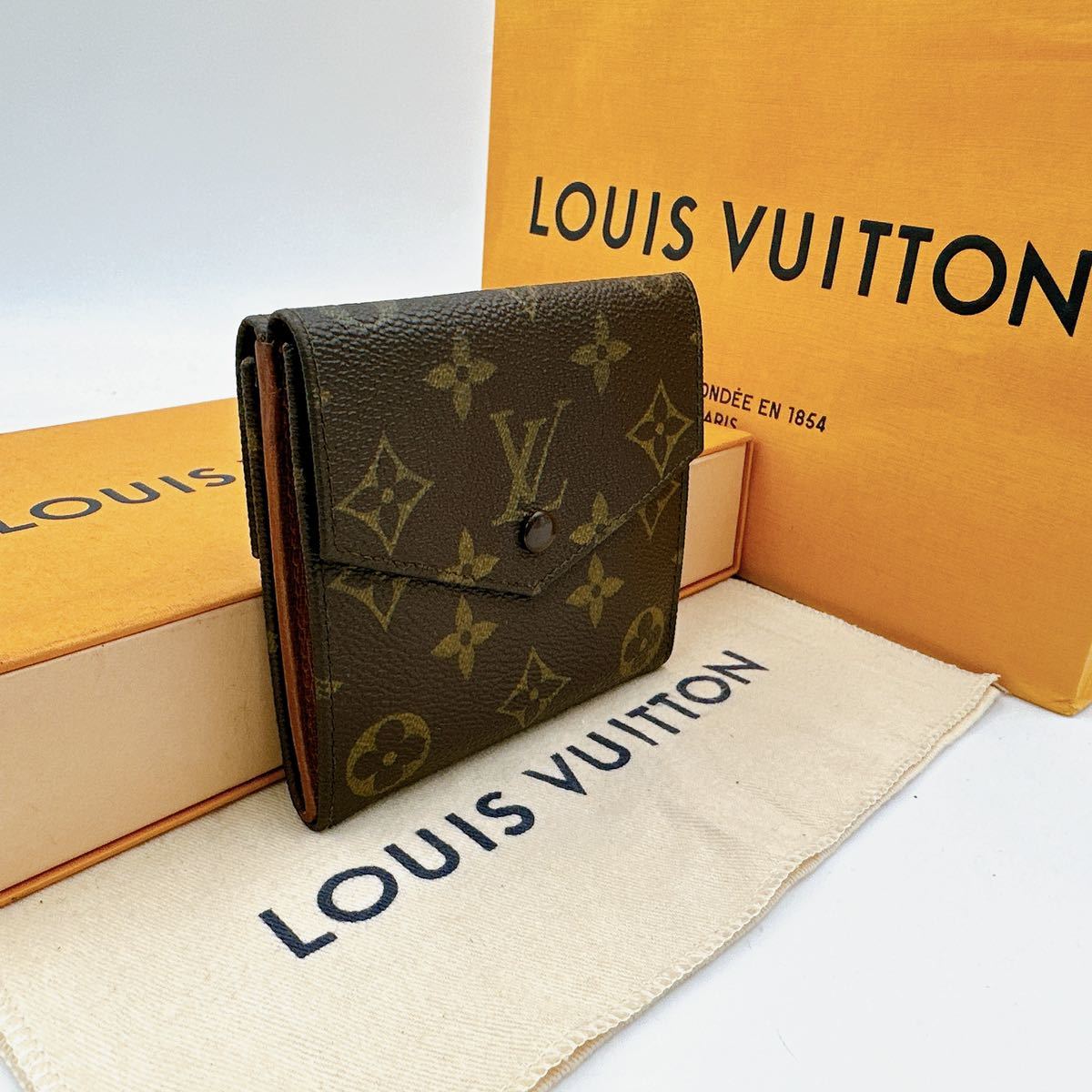 A2303【外観美品】LOUIS VUITTON ルイヴィトン モノグラム　ポルトモネ ビエ カルトクレディ　Wホック　三つ折り財布　M61660/883AN_画像1