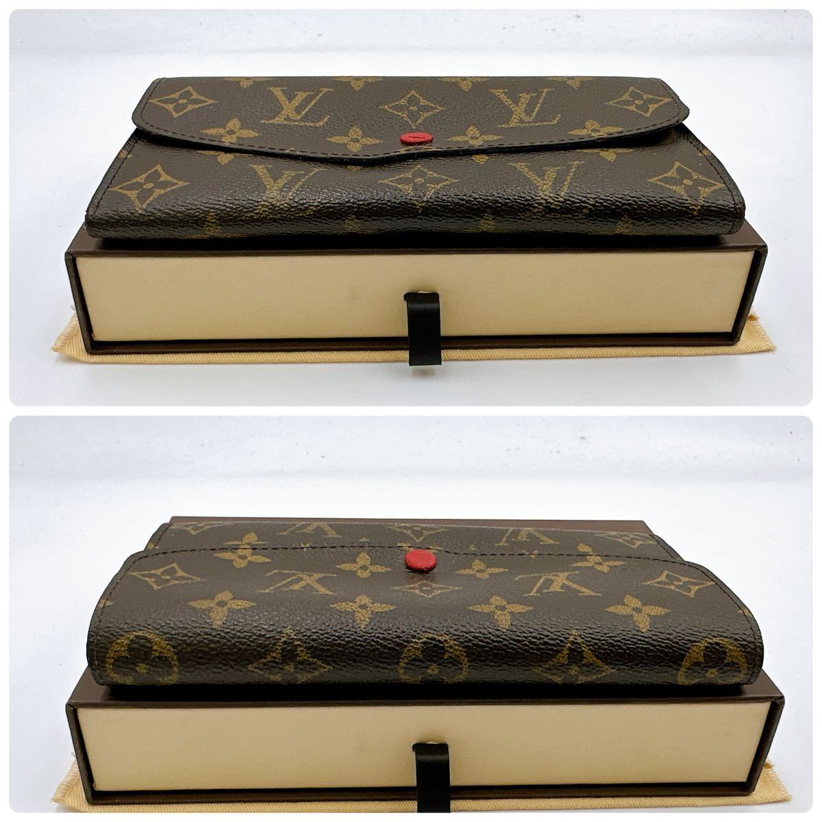 A2357【極美品 付属品付】LOUIS VUITTON ルイヴィトン モノグラム ポルトフォイユ エミリー 二つ折り財布 長財布 ウォレット M60136/CA2132_画像5