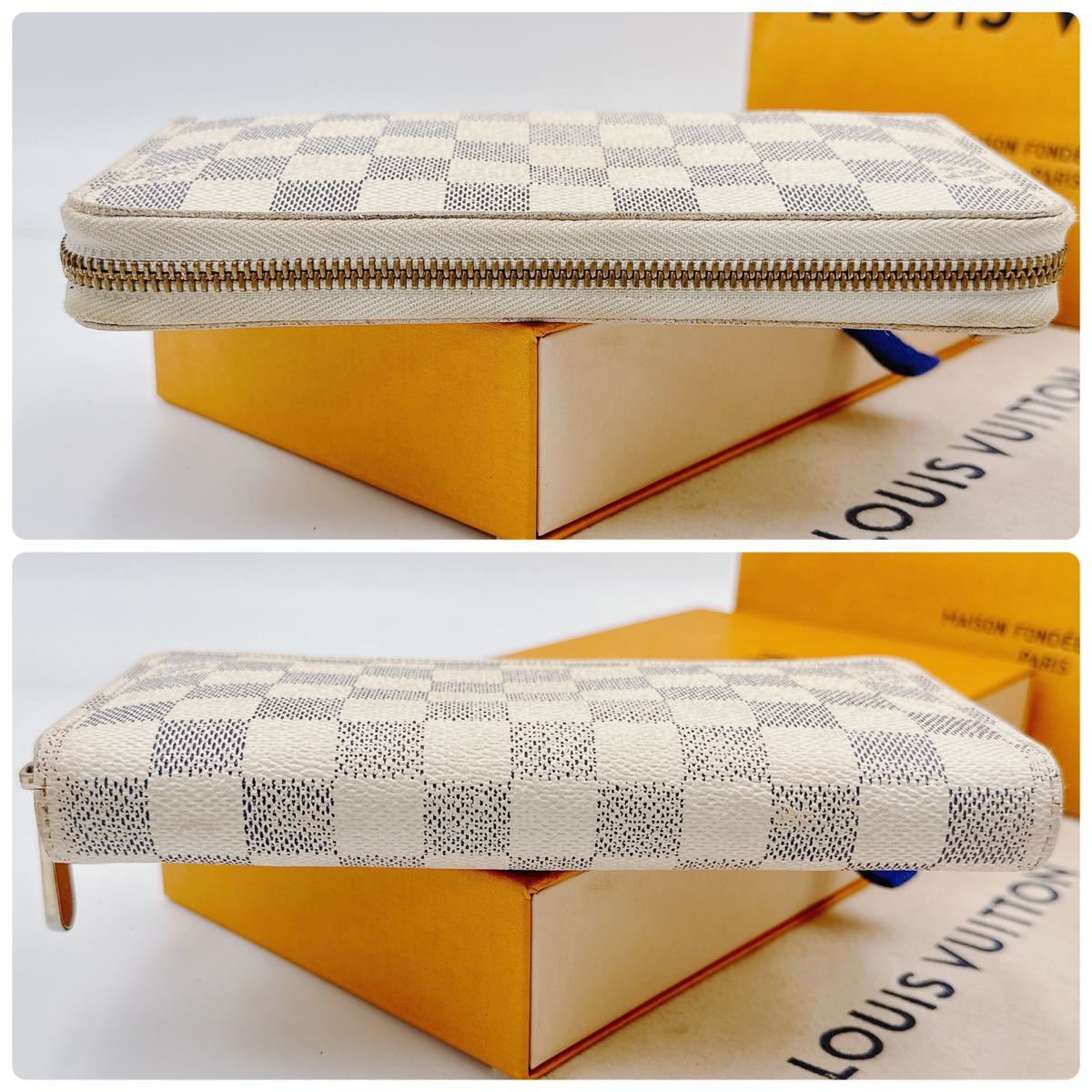 A2377【美品】LOUIS VUITTON ルイヴィトン ダミエ　アズール ジッピーウォレット ラウンドファスナー　長財布　ウォレット　N60019/VI1028_画像5