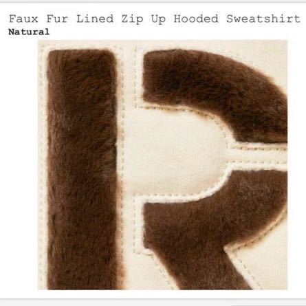 サイズS Supreme Faux Fur Lined Zip Up Hooded Sweatshirt Natural シュプリーム ファー ジップ アップ フーディー スウェット ナチュラル_画像4