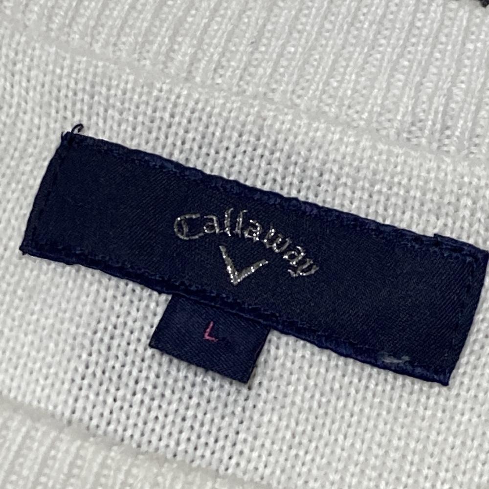 【GOLFウェア】Callaway キャロウェイ シロクマ 北極 ニット セーター 長袖 薄手 ゴルフ スポーツ ウェア ロゴ 刺繍 Lサイズ レディース_画像6