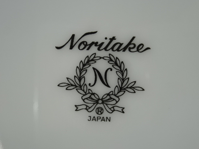 OK-28/Noritakeノリタケ Nマーク 月桂樹 21cmx12枚 リムプレート ランチ?ディナー?皿 盛り皿 取皿 洋食器 レストラン飲食店舗用品_画像3