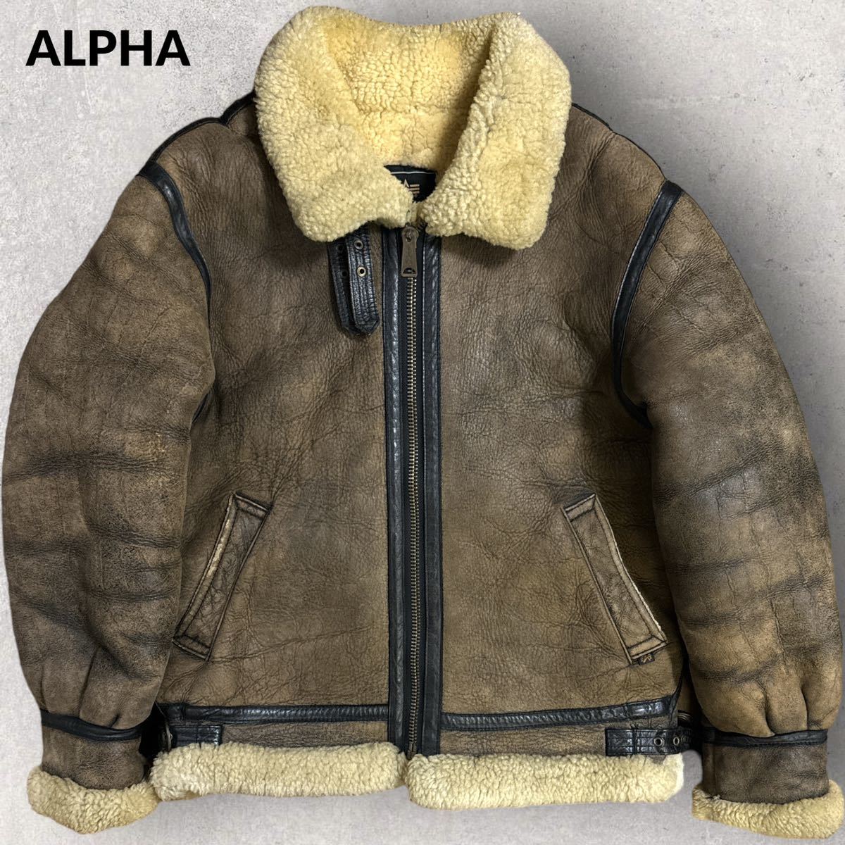 ALPHA INDUSTRIES アルファ 羊革 TYPE B-3 レザー フライトジャケット