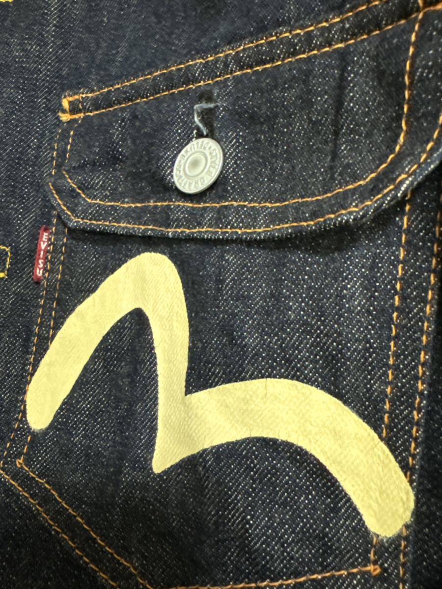 美品 EVISU エヴィス 1st 濃紺 デニムジャケット バックペイント 美品 EVISU エヴィス 1st 濃紺 デニムジャケット バックペイント