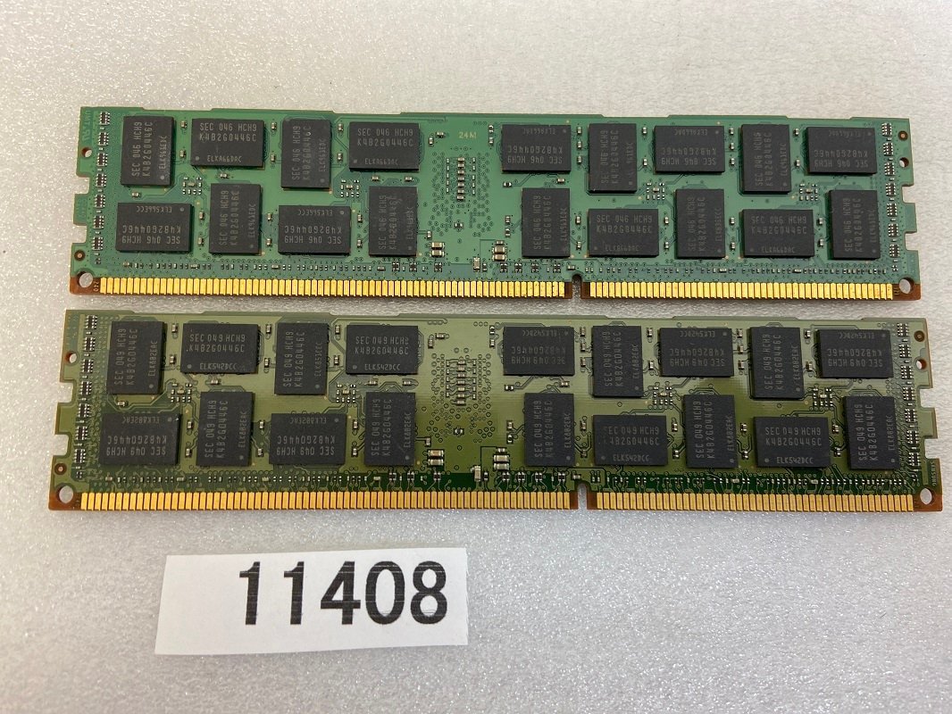 SAMSUNG 2RX4 PC3-10600R 8GB 2枚 16GB DDR3 Registered ECC サーバー用 メモリ DDR3-1333R 8GB 2枚 中古動作未確認です。_画像2