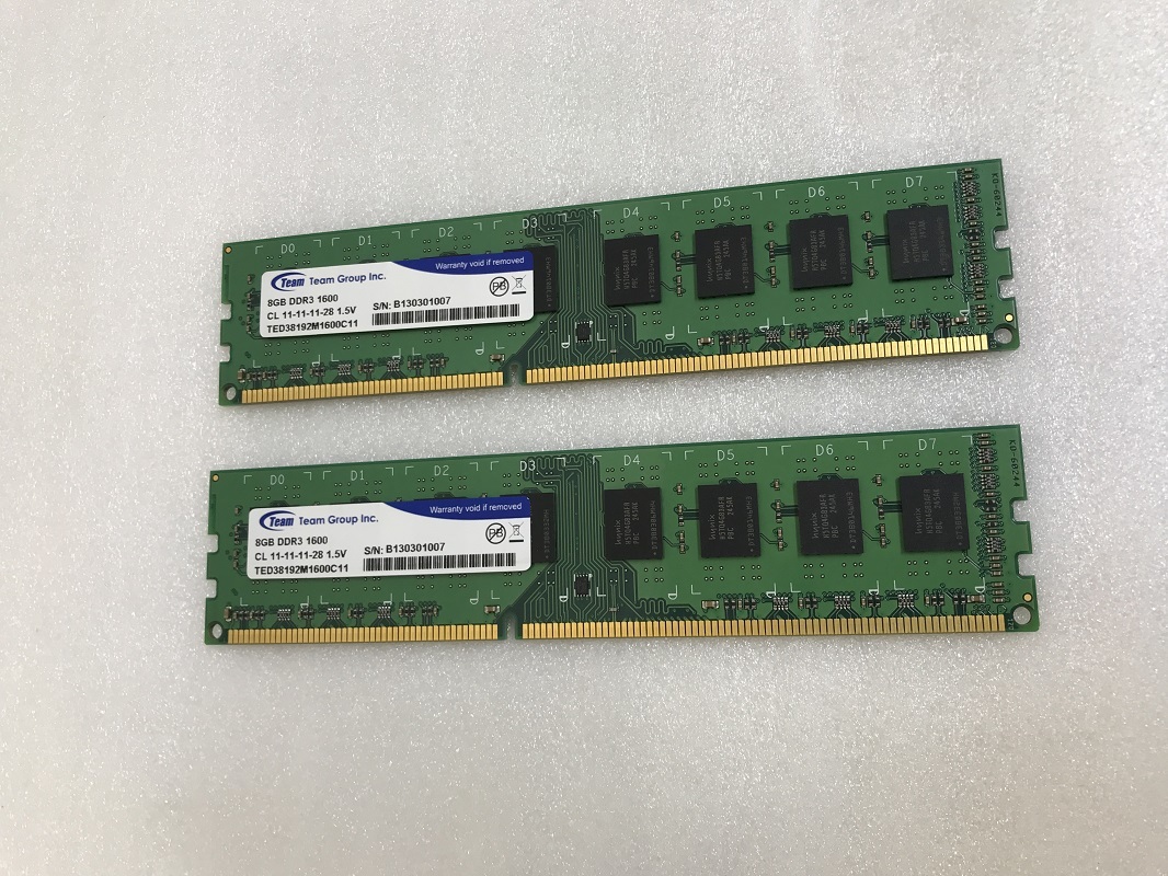TEAM PC3-12800U 8GB 2枚組 1セット 16GB DDR3 デスクトップ用 メモリ 240ピン ECC無し DDR3-1600 8GB 2枚で 16GB DDR3 DESKTOP RAM_画像1