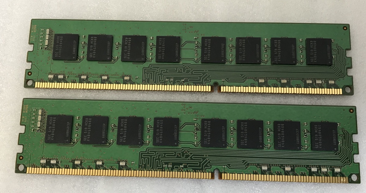 SAMSUNG 2Rx8 PC3-12800U 8GB 2枚組 1セット 16GB DDR3 デスクトップ用 メモリ ECC無し DDR3-1600 8GB 2枚で 16GB DDR3 DESKTOP RAM_画像3