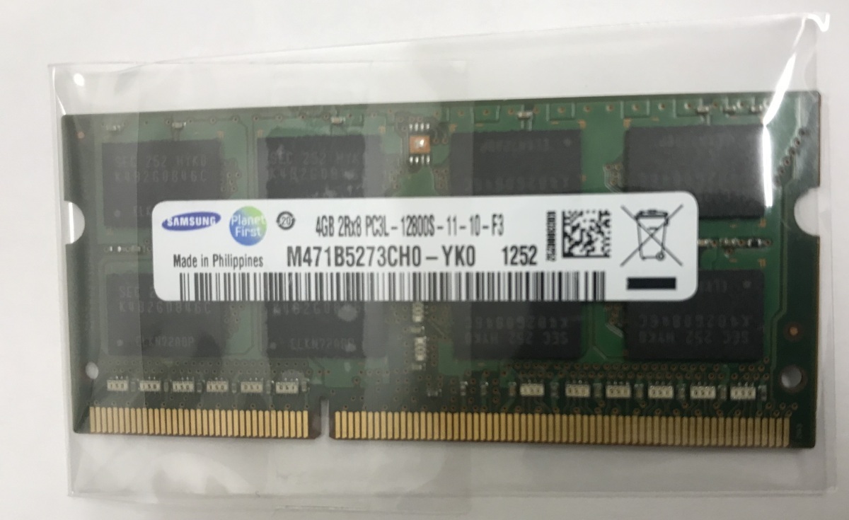 SAMSUNG 2RX8 PC3L-12800S 4GB DDR3L-1600 4GB DDR3L 204ピン ノートパソコン用メモリ DDR3L 4GB LAPTOP RAM 動作確認済み_画像1