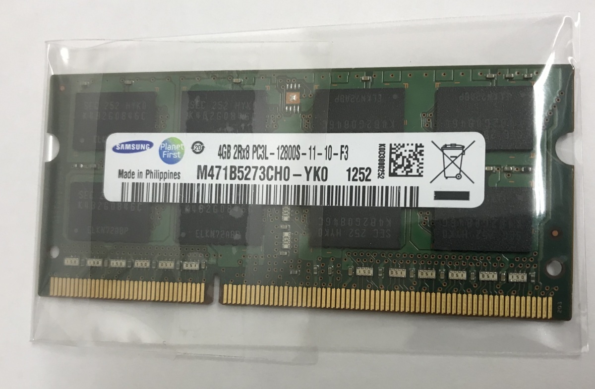 SAMSUNG 2RX8 PC3L-12800S 4GB DDR3L-1600 4GB DDR3L 204ピン ノートパソコン用メモリ DDR3L 4GB LAPTOP RAM 動作確認済み_画像2
