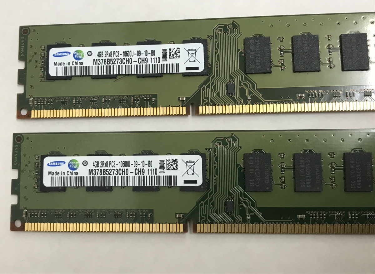 SAMSUNG 2RX8 PC3-10600U 8GB 4GB 2枚組 8GB DDR3 デスクトップ用 メモリ DDR3-1333 4GB 2枚 8GB DDR3 DESKTOP RAM_画像2