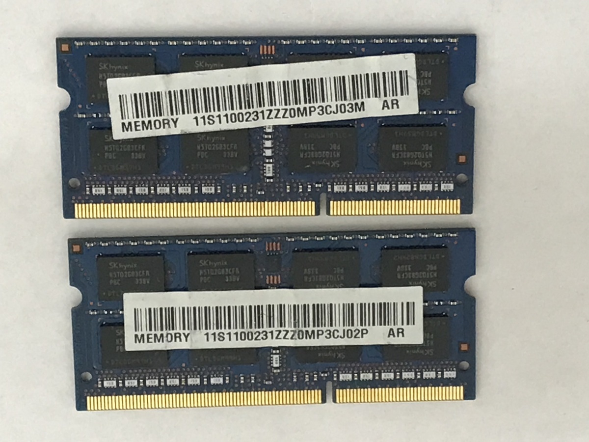 SK HYNIX 2Rx8 PC3-12800S 4GB 2枚組 1セット 8GB DDR3 ノート用メモリ 204ピン ECCなし DDR3-1600 4GB 2枚で 8GB DDR3 LAPTOP RAM_画像4