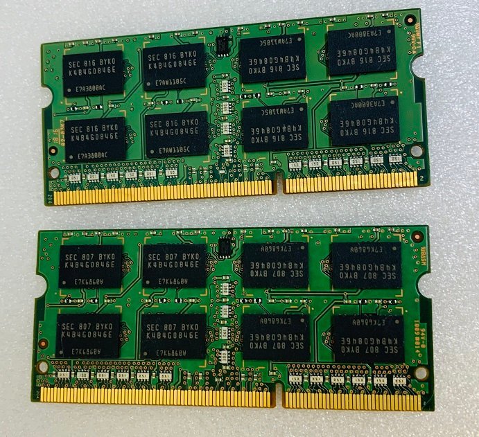 SAMSUNG 2RX8 PC3L-12800S 8GB 2枚組 1セット 16GB DDR3 ノートパソコン用メモリ 204ピン ECC無し DDR3L-1600 8GB 2枚で 16GB DDR3L LAPTO_画像4