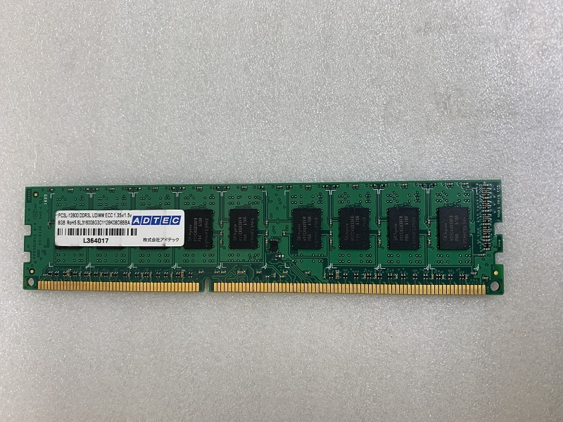 ADTEC PC3L-12800E UDIMM ECC 8GB デスクトップ用 メモリ DDR3L 1600E 8GB 240ピン DDR3L UDIMM ECC 8GB DESKTOP RAM 中古_画像1