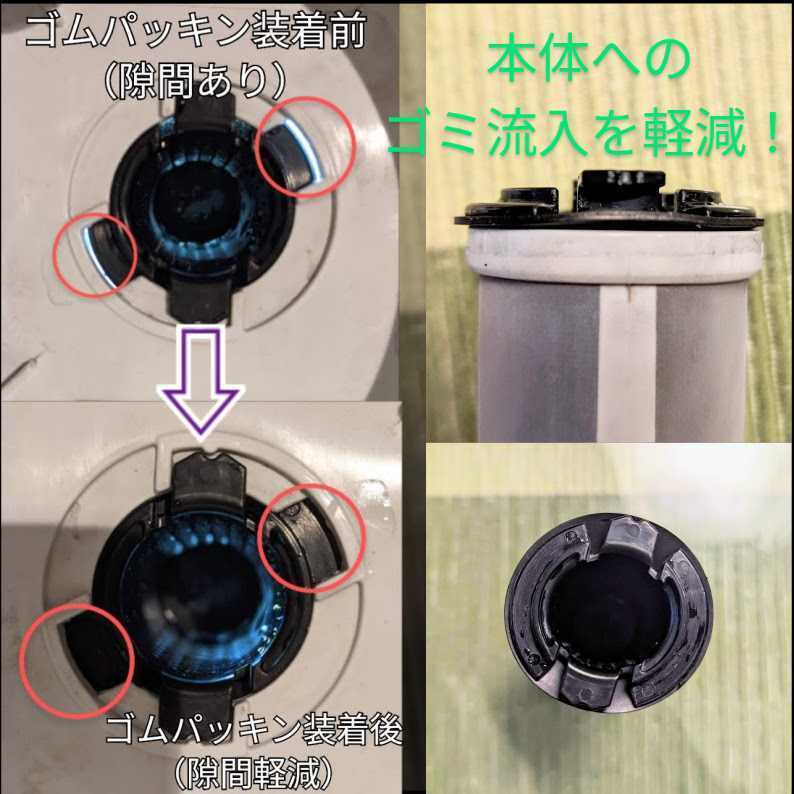 マキタ makita サイクロンアタッチメント キャップ カバー シェード 黒 ＆ゴムパッキン（CL003G CL286FDZ サイクロン一体型 用掃除機） _画像3