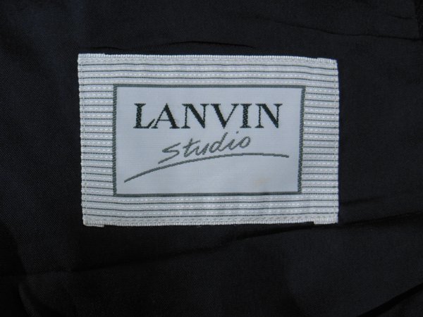 ランバンLANVIN Studio■ウール テーラードジャケット ダブル サイドベンツ ロゴ入りボタン■M48-35■ネイビー ※NK3n17116_画像5