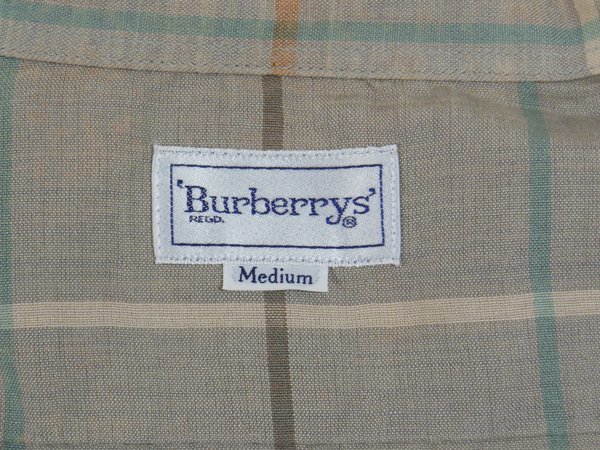  Burberry Burberrys#linen× хлопок рубашка с длинным рукавом в клетку C-TK83 #Medium# хаки серия *NK3n17218
