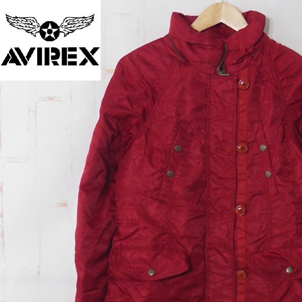  Avirex Avirex# with cotton military coat nylon Zip jacket 6242042#M# red *NK3n17363