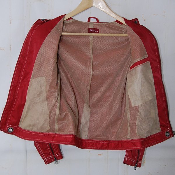  Avirex AVIREX# reverse side mesh full Zip jacket #S# red *NK3d14196