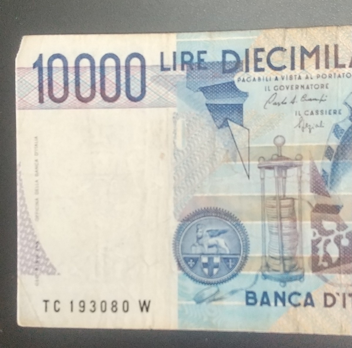 4804 イタリア 10000リラ旧紙幣_画像2
