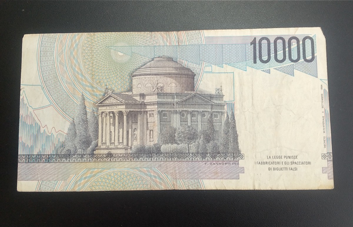 4804 イタリア 10000リラ旧紙幣_画像4