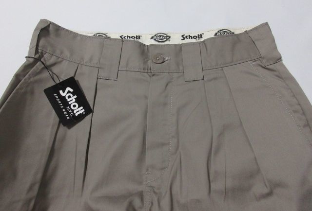 28 新品 Schott ショット × DICKIES ディッキーズ 1TUCK TC WORK PANTS ワークパンツ パンツ グレー 211M40UK02_画像3