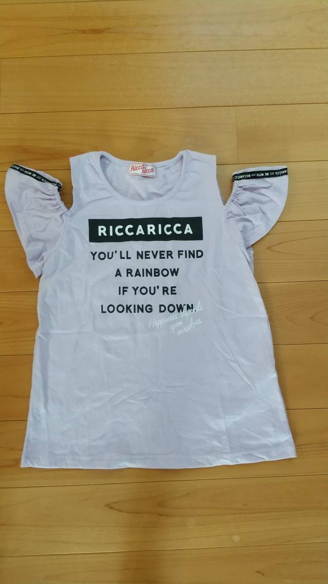 Ricca Ricca 150cm オフショルダー 肩開き 薄紫 美品 女の子 半袖Tシャツ_画像1