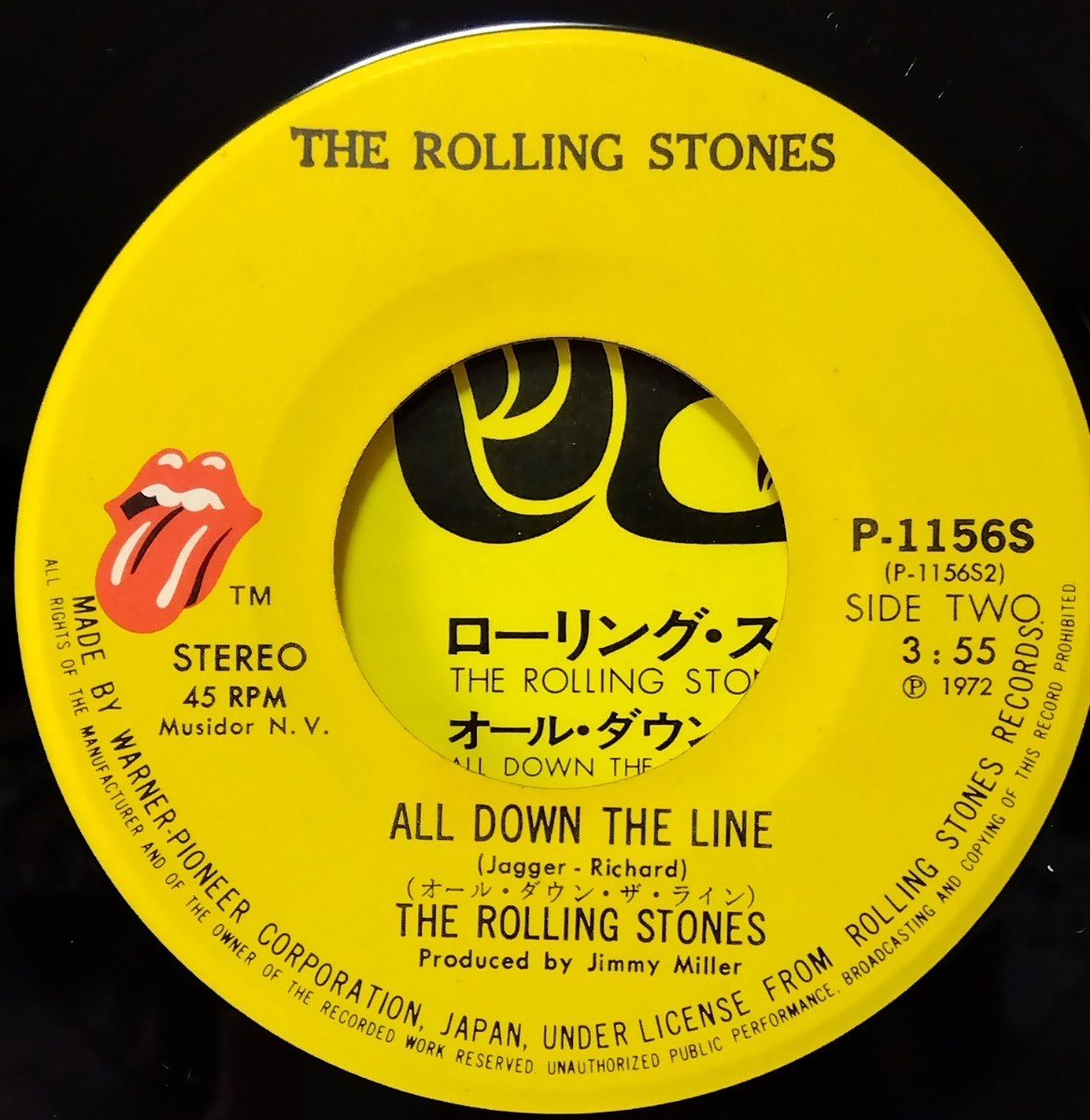 [EP]THE ROLLING STONES ローリング・ストーンズ【HAPPY / ALL DOWN THE LINE】P-1156S 1972年9月 MADE IN JAPAN_画像4