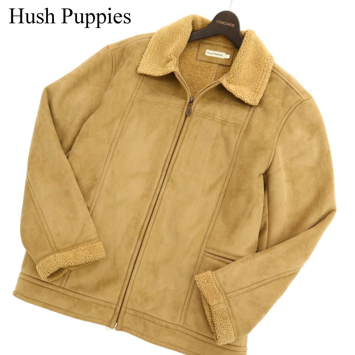 Hush Puppies ハッシュパピー 秋冬 裏ボア★ 【フェイク ムートン】 ジップ ジャケット コート Sz.LL　メンズ 大きいサイズ　C3T10866_B#N_画像1