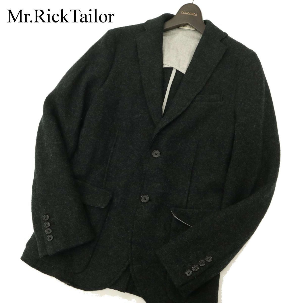 イタリア製★ Mr.RickTailor ミスターリックテイラー 秋冬 ウール100% 2B テーラード ジャケット Sz.44　メンズ グレー　C3T10879_B#N_画像1