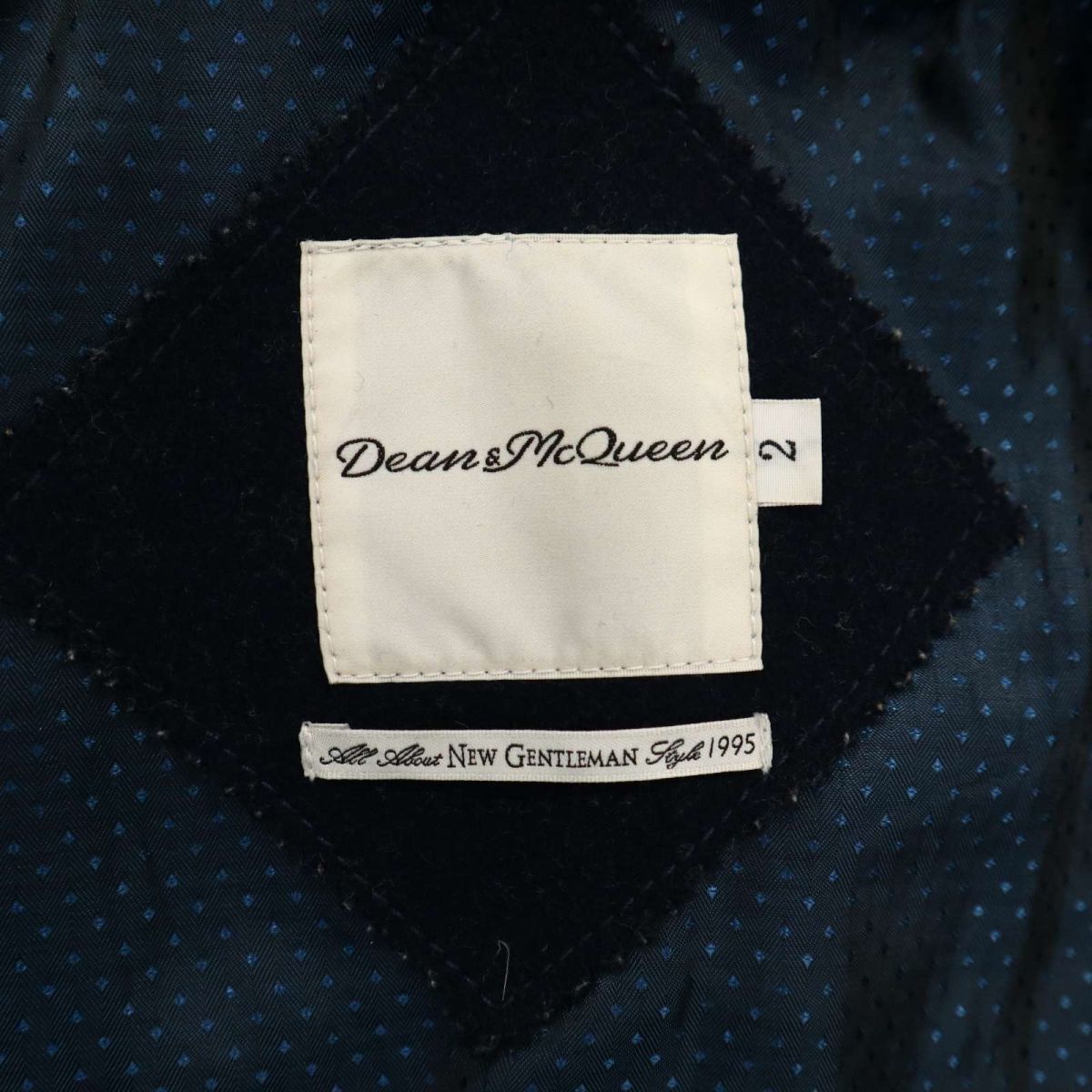 Dean&McQueen バッファローボブス 秋冬 メルトン ウール★ フード着脱可 ライン ダッフル コート Sz.2　メンズ ネイビー　C3T11340_C#N_画像7