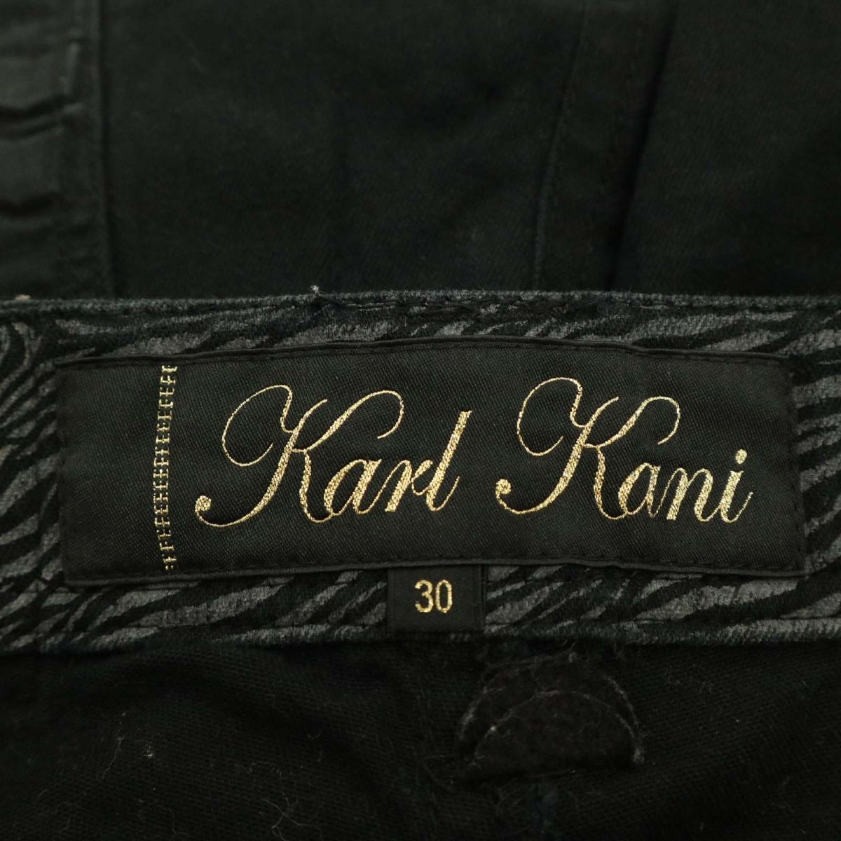 Karl Kani カールカナイ 通年 ロゴ刺繍★ ストレッチ スリムストレート デニム パンツ ジーンズ Sz.30　メンズ 黒　C3B03963_A#R_画像10