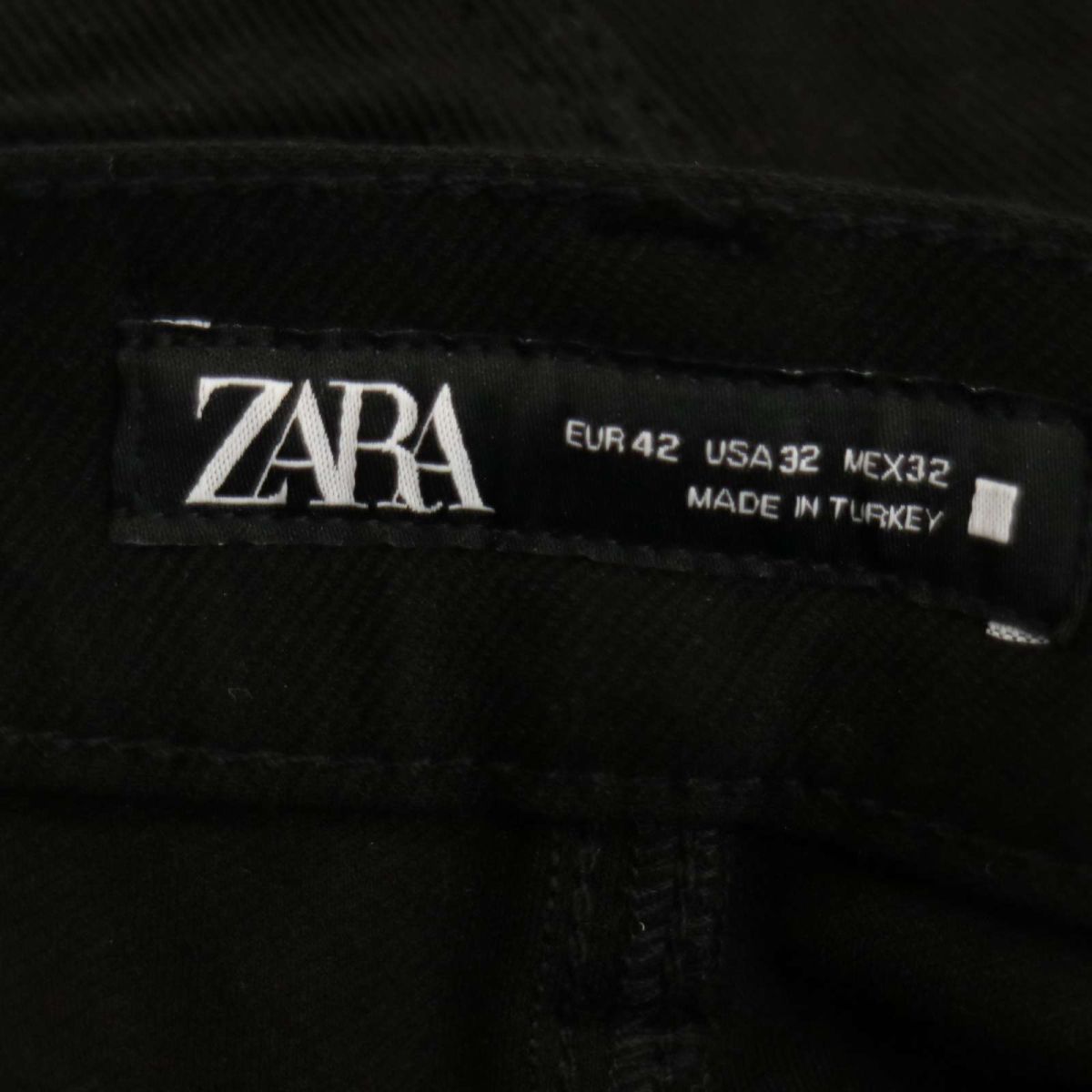 ZARA ザラ マン 通年 現行タグ★ ストレッチ アンクル丈 テーパード パンツ Sz.32　メンズ 黒　C3B04791_C#R_画像7