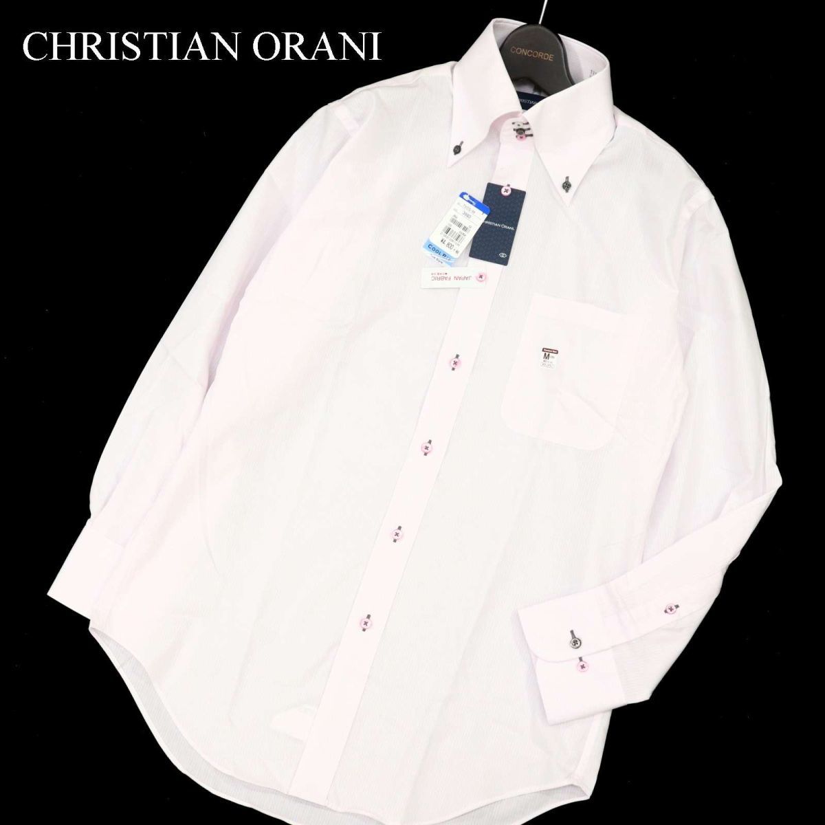 未使用★ CHRISTIAN ORANI クリスチャンオラーニ 長袖 イージーアイロン★ ドレス シャツ Yシャツ Sz.M 39-80　メンズ　C3T11718_C#C_画像1