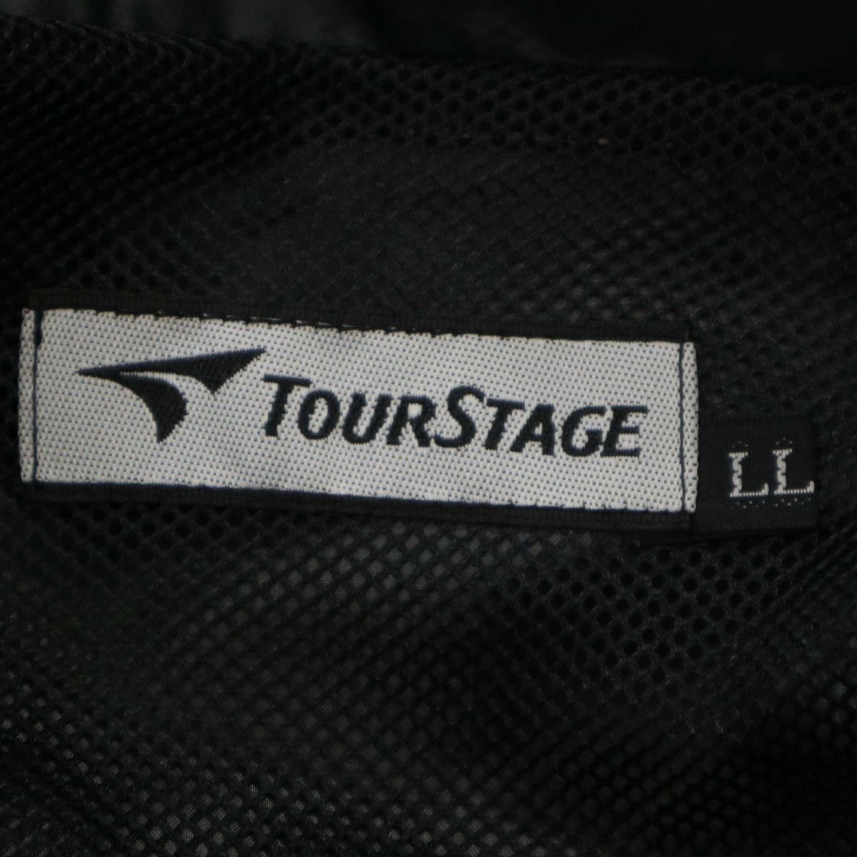 TOURSTAGE ツアーステージ 通年 ロゴ刺繍★ 裏地メッシュ フルジップ ジャケット ブルゾン Sz.LL　メンズ 黒 ゴルフ　C3T11732_C#O_画像6