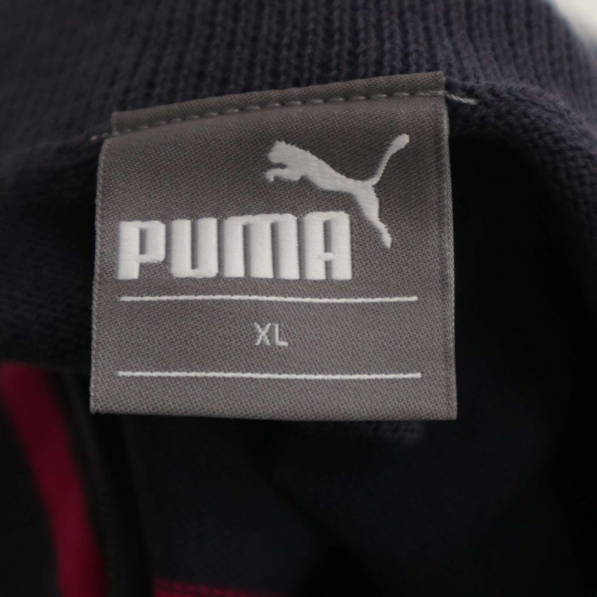 【新品 未使用】 PUMA プーマ 通年 ロゴ刺繍★ボーダー ハーフジップ コットン ニット セーター Sz.XL　メンズ 大きいサイズ　C3T11791_C#L_画像6
