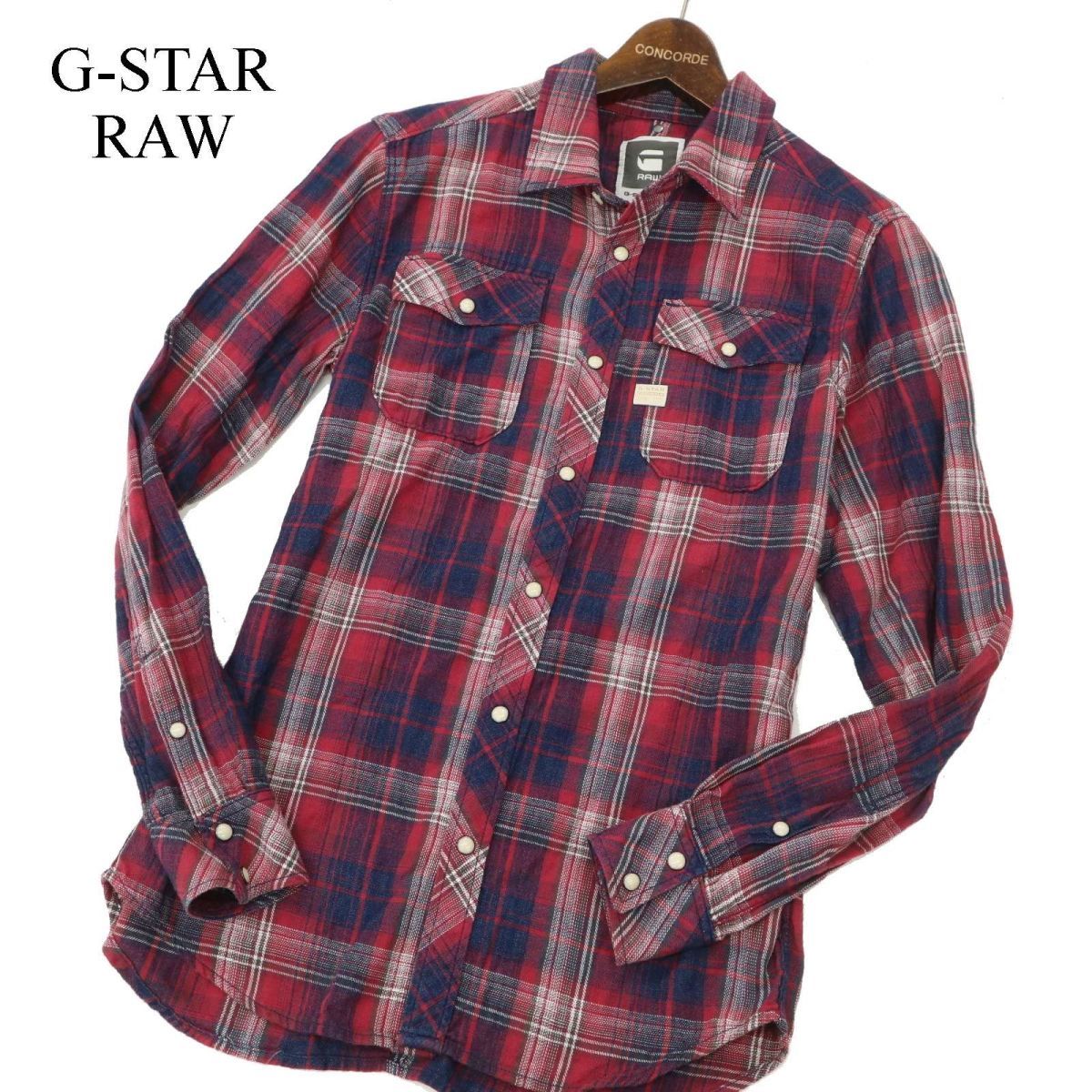 G-STAR RAW ジースター ロウ 【LANDOH SHIRT L/S】 通年 長袖 ワーク チェック シャツ Sz.S　メンズ　C3T11822_C#B_画像1