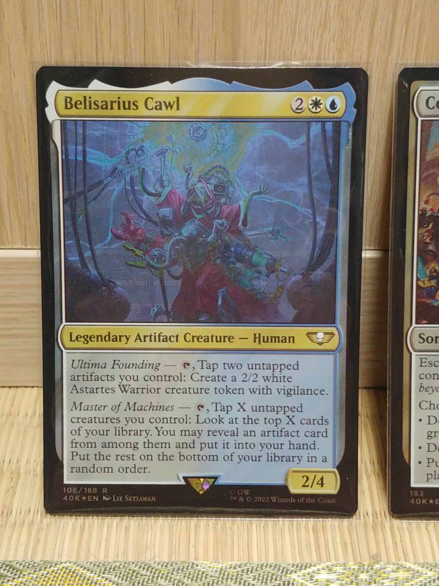 Magic The Gathering - Warhammer 40K английская версия тент грамм карта - Belisarius Cawl / Bile Blight / Collective Effort комплект 