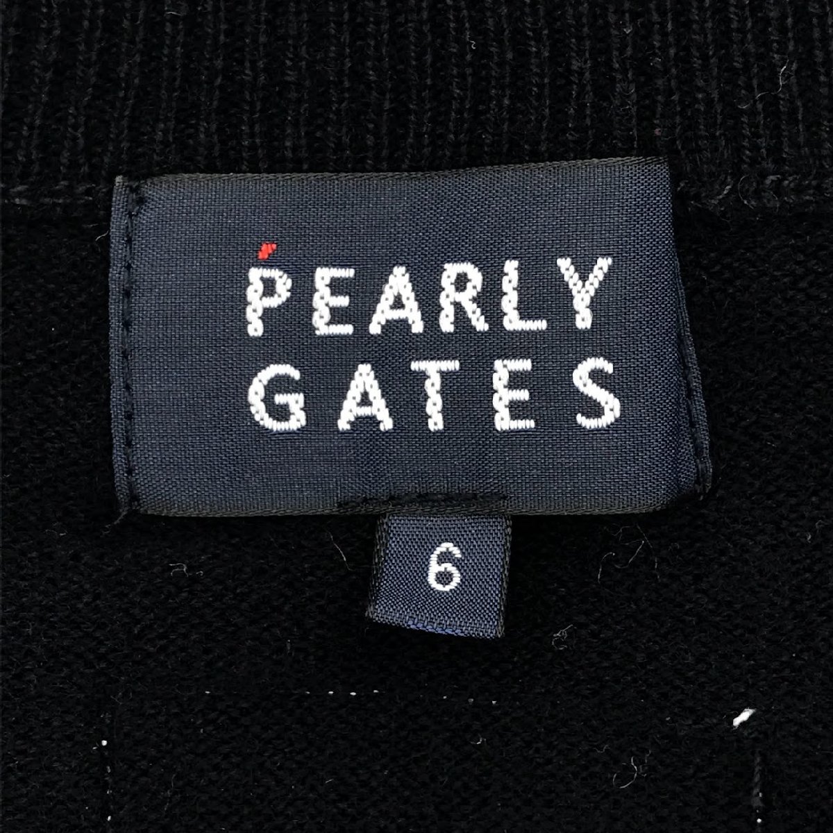 [106-5273] PEARLY GATES/パーリーゲイツ/クルーネックニット/ネイビー/サイズ６(メンズLL相当)_画像5