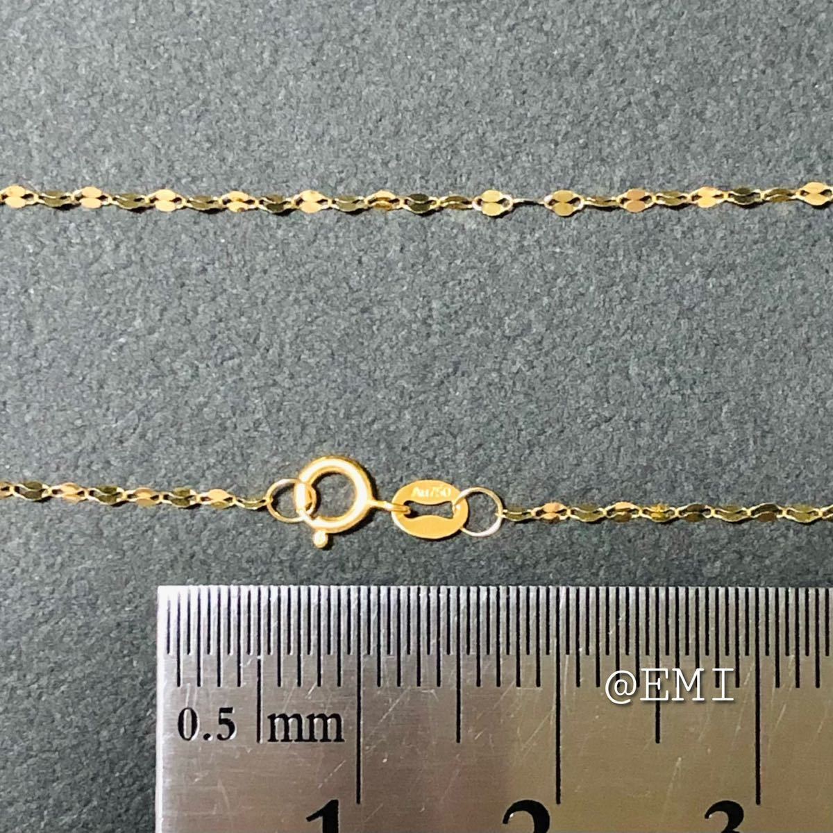 【タイムセール☆☆】 K18 デザインペタルネックレス　　Au750　18金イエローゴールド　地金アクセサリー　チェーンネックレス _画像6