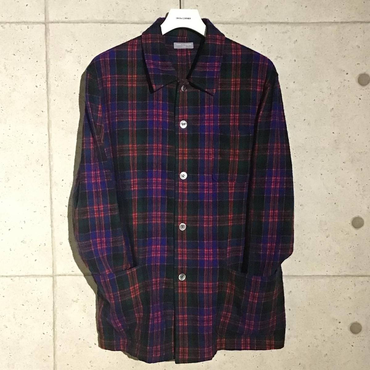 ONtheCORNER ITEM No.855/COMMEdesGARCONS HOMME コムデギャルソンオム 製品洗い加工 タータンチェックジャケット 00aw PLUS プリュス_画像4