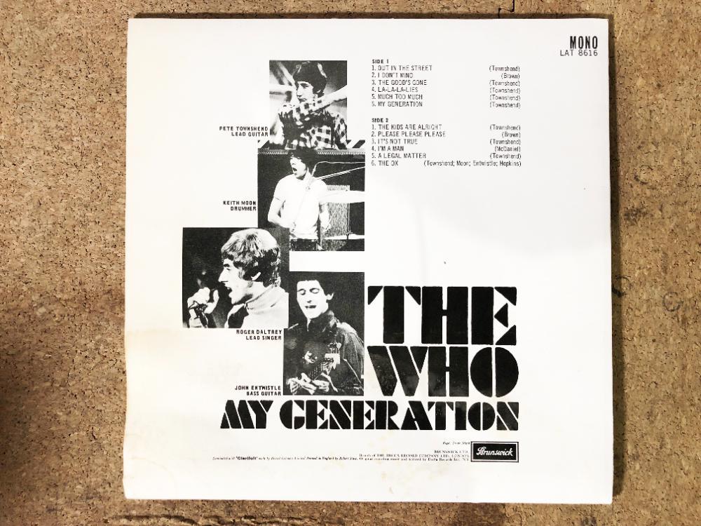 ◎★ 中古★希少★LP レコード THE WHO / MY GENERATION UK盤 MONO BRUNSWICK【LAT 8616】CLMI_画像8