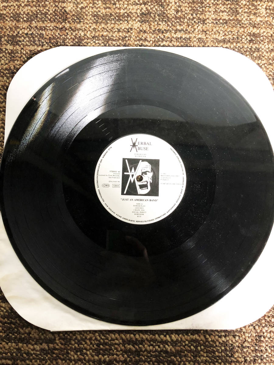 ◎★ 中古★LPレコード『 Verbal Abuse / Just An American Band』 パンクミュージック【EFA01651-90】CL60_画像3