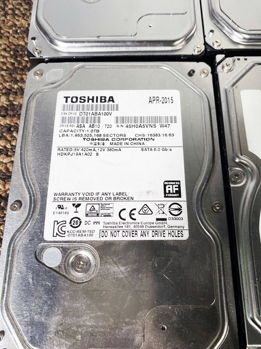 ◎★ 中古★TOSHIBA/Seagate　4個セット　ハードディスク　HDD　 1TB　3.5インチ【DT01ABA100V 他】CM52_画像5