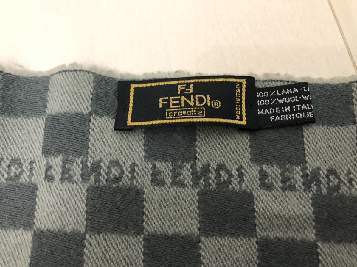 マフラー FENDI ラナ ウール チェック柄_画像9